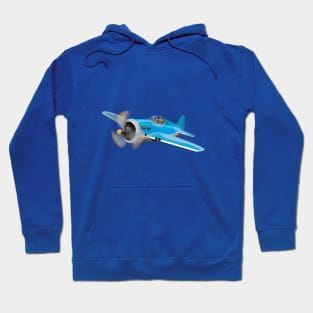 Small Blue fighter aircraft Hoodie